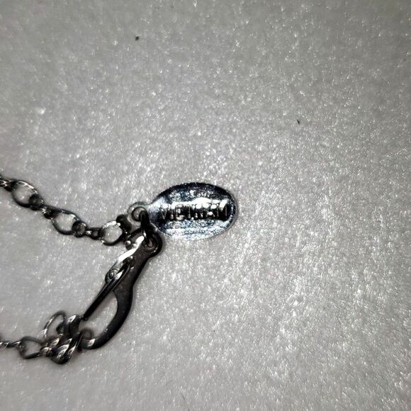 A Cookie Lee Ankle Bracelet Pink Rhinestone Flower Charm Silver Tone Chain - Picture 6 of 11